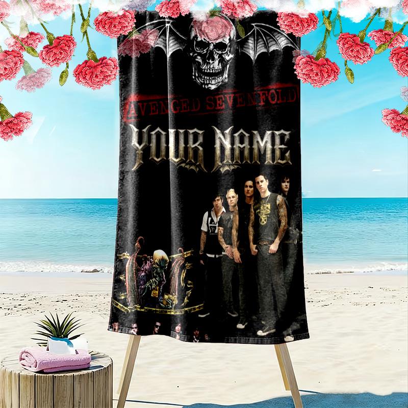 Name Custom Avenged sevenfold Print Beach Towel, Large Soft Quick Dry Towel for Beach Camping Swimming