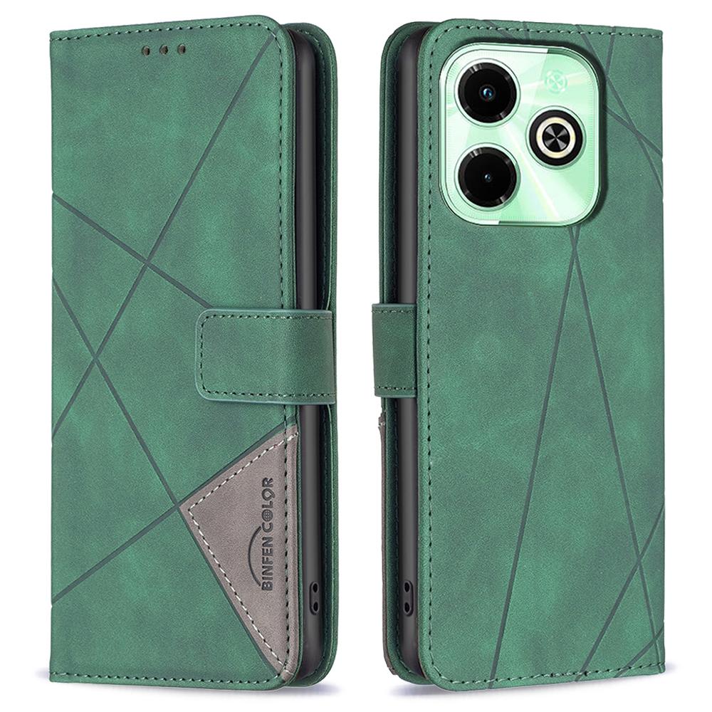 For Infinix Hot 40/Hot 40 Pro Phone Cases Wallet Stand Geometry Imprint Leather Cover
