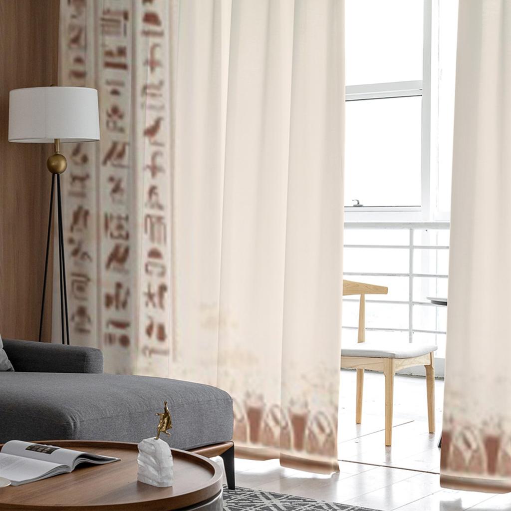 Ornamenti Egizi Geroglifici Tende Trasparenti per Soggiorno Tenda Finestra in Tulle Trasparente Arredamento Camera da Letto Cucina Tende a Velo