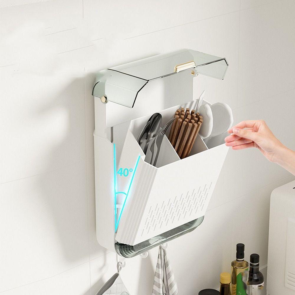 Breathable Utensil Drainer Dust-proof Draining Racks Tableware Storage Holder  Chopstick Storage