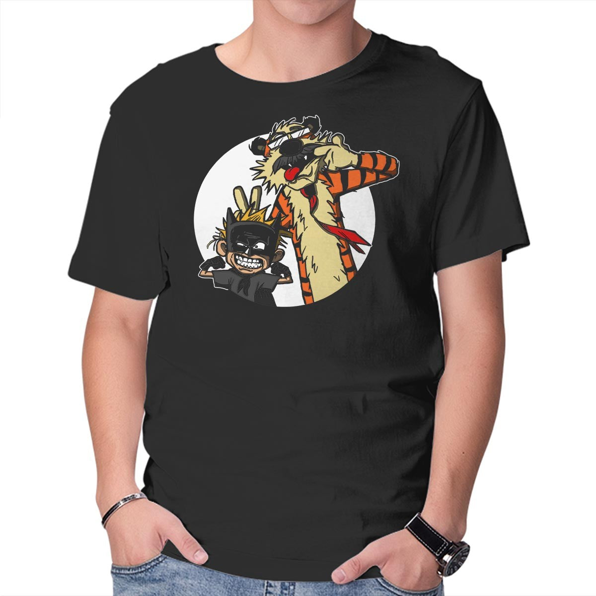 Unisex Crew Neck T-Shirt Crime Fighting Pals Graphic Short Sleeve Casual Tee M