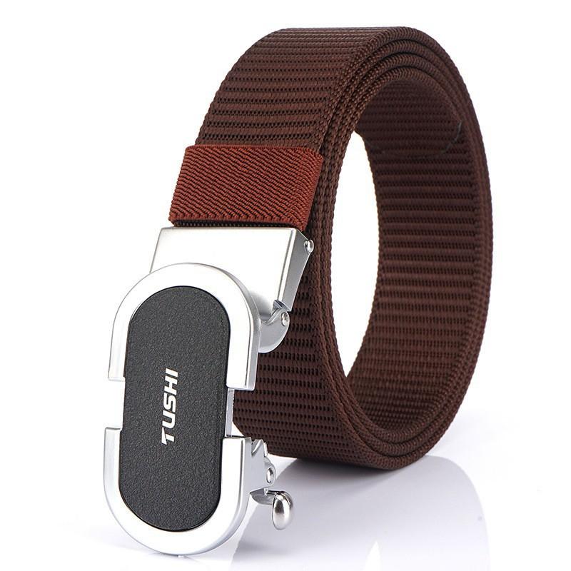 Direct Sales Toothless Automatic Buckle Belt Nylon Canvas Men's Outdoor Casual Young Students 'pants Men