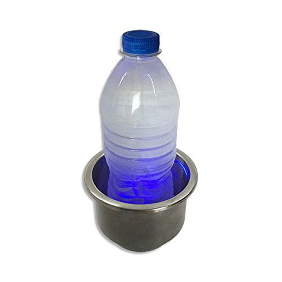 4Pcs Car Boat Marine Blue LED Light Showing SS Cup Bottle Holder Mount US Stock