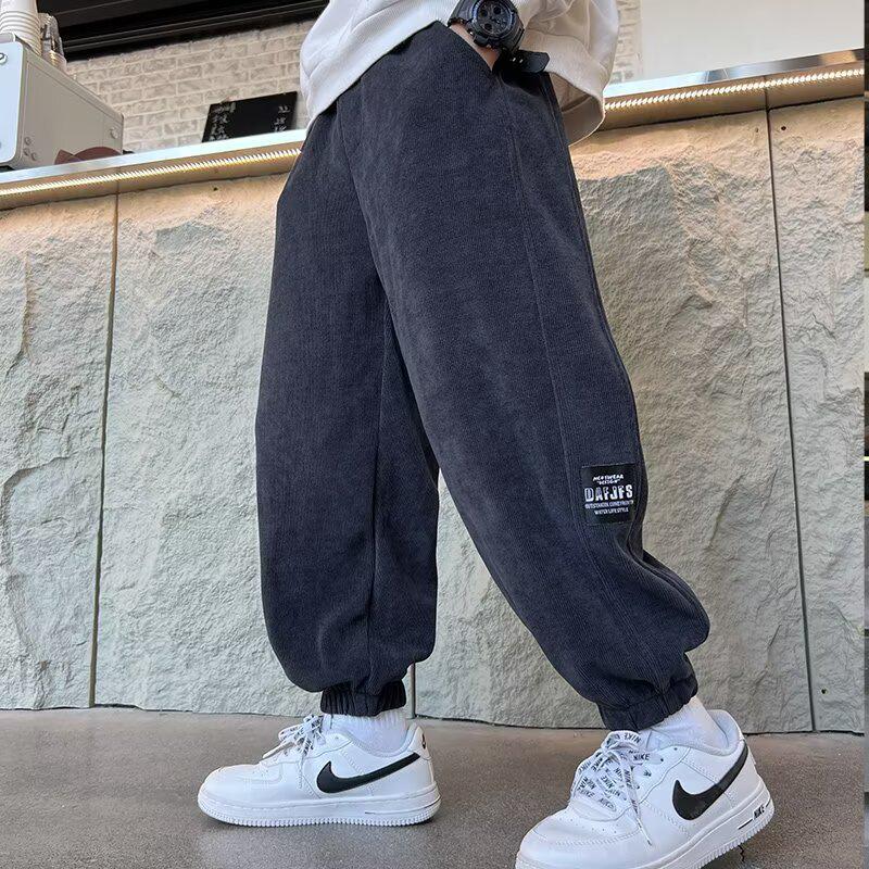 

Boys Autumn/Winter 2025 Trendy Cuffed Sweatpants - Casual & Sport Style for Kids 170 темно-серого