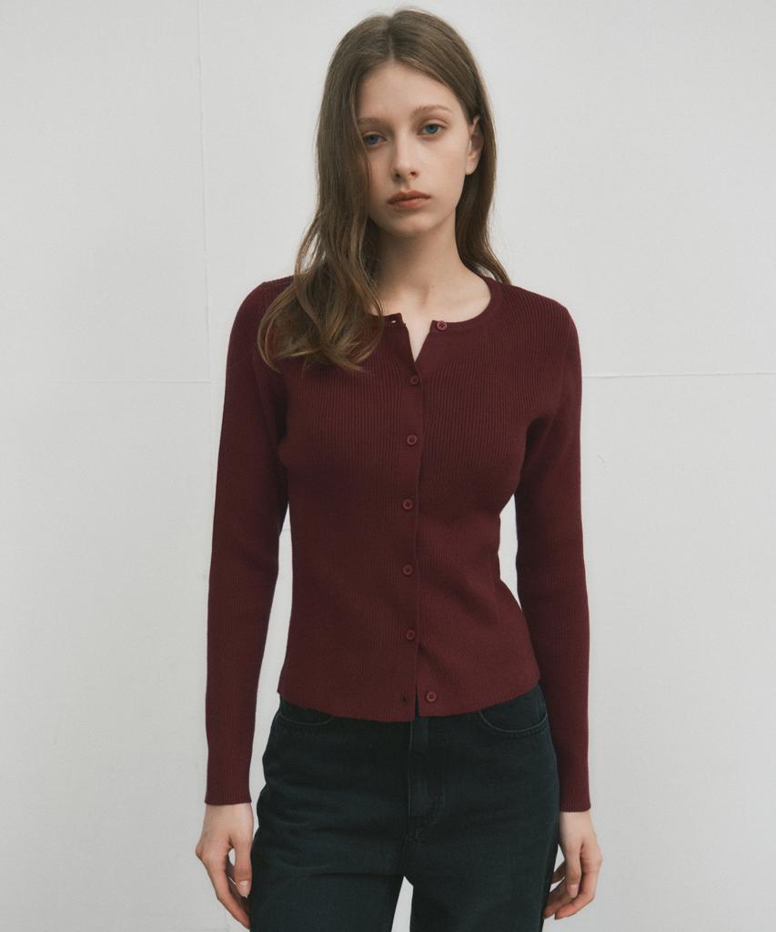 Wednesday Oasis For Woman Washable Sheer Knit Cardigan_Burgundy(Wc25-Kn35)