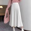 Ripple Knit Skirt Midi High Waist Slimming Flared A-Line Premium Skirt