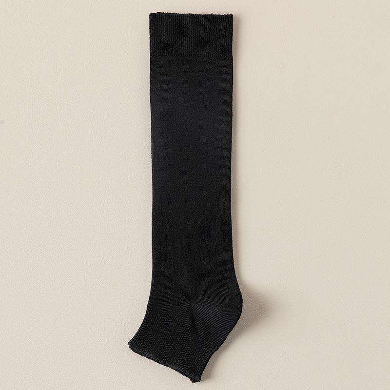 Chaussettes Pile Chaussettes pour Femmes, Pédale Demi-Pied Printemps et Automne, Chaussettes en Coton Couleur Unie pour Automne et Hiver, Chaussettes Mi-Mollet, Bas Longs