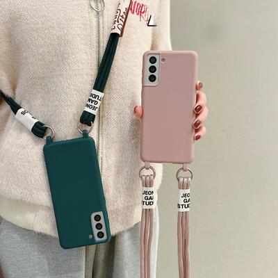 Etui na telefon z smyczą dla Samsunga Galaxy S24 S23 FE S25 Ultra S22 S21 Plus A16 A06 A55 A35 A25 A15 A05 A05S Crossbody Miękka Pokrowiec