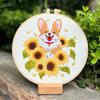 Floral Patterns Dog Embroidery Kit Corgi Embroidery Set Home Decor Cross Stitch Set  Beginner