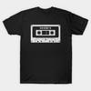 Men Black Print T-shirt Static X - Vintage Cassette White No-Cut Transfer Paper Print Cotton Tshirt