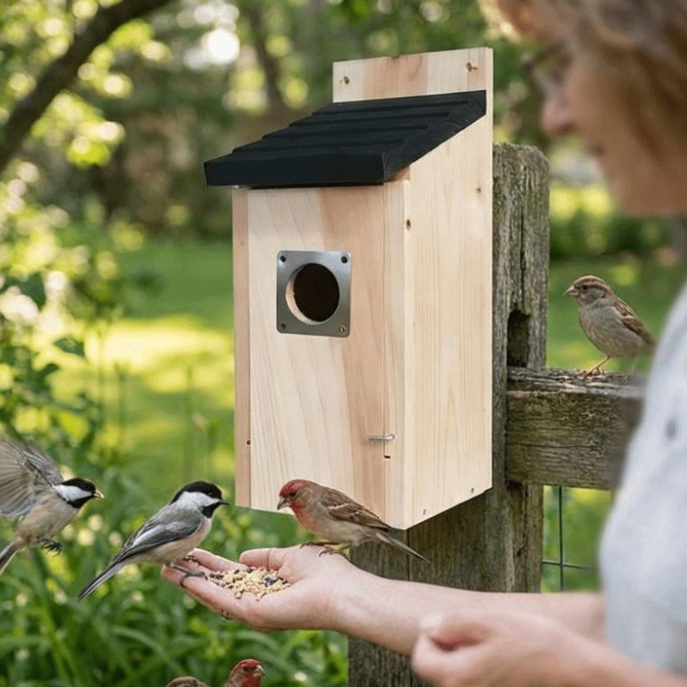 Weatherproof Wooden Bird House Incubation Box Bird Nest House Bird Breeding Box Patio