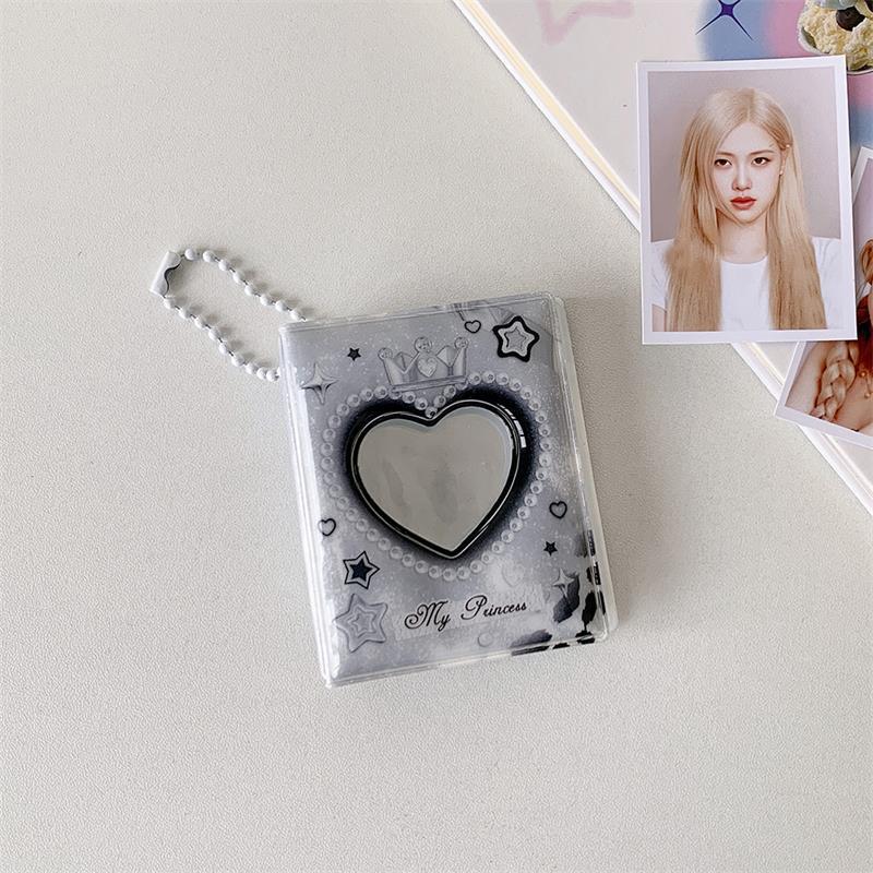 

Милый полый держатель для карточек в виде короны, фотоальбом, девчачий, с сердечком, для фото айдолов, книга для хранения фотографий, подвеска для демонстрации, брелок-подвеска, буклет для карточек, подарки