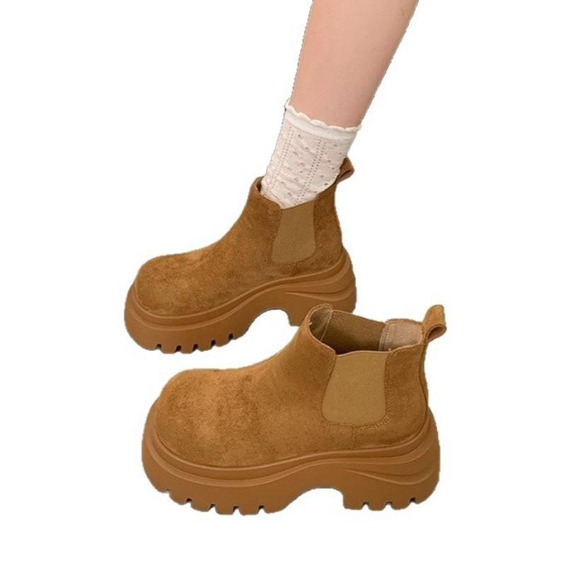 Thick-soled Shoes, Muffins, Thick-soled Light Boots, Chimney Boots, Single Boots, Short Boots for Women