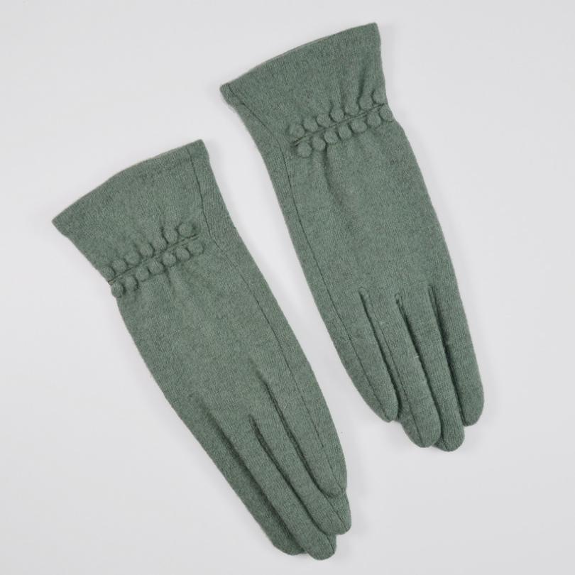 [BYSIFA] Winter Cashmere Wool Gloves Women New Soft Elegant Mittens Gloves Top Grade Thick Warm Touch Screen Ladies Gray Gloves