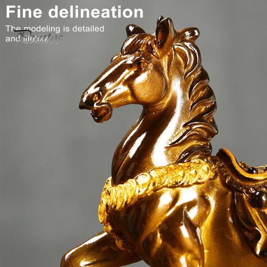 Horse Tea Pet Sculpture Resin Color-Changing Horse Ornament High Temperatures Money Symbol Base Home Decor for Tea Ceremony Wealth Display