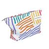 Colorful Stripes Corduroy Cosmetic Bag Portable Travel Toiletry Bag Skincare Sundries Aesthetic Makeup Storage Bag for Daily Use