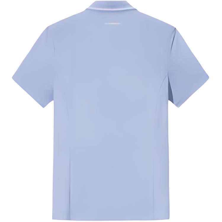 Anta Training Series Sports Casual Simple Solid Color Pullover Short Sleeve Polo Shirt Women Polo Shirt Twilight-Ice-Blue 162527126-3