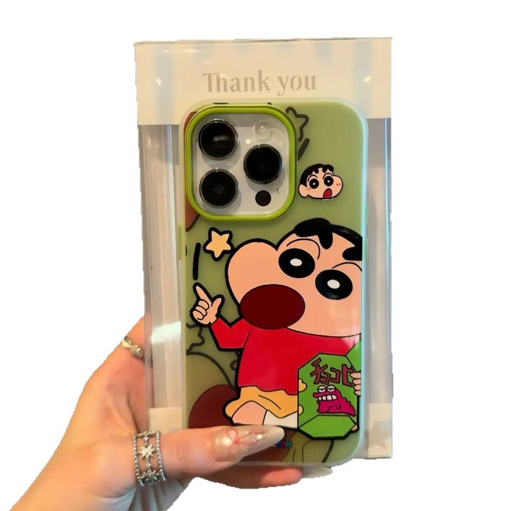 Cartoon animation crayon small new application apple 17 matte skin feeling mobile phone case iPhone16 anti-drop 15/14/13