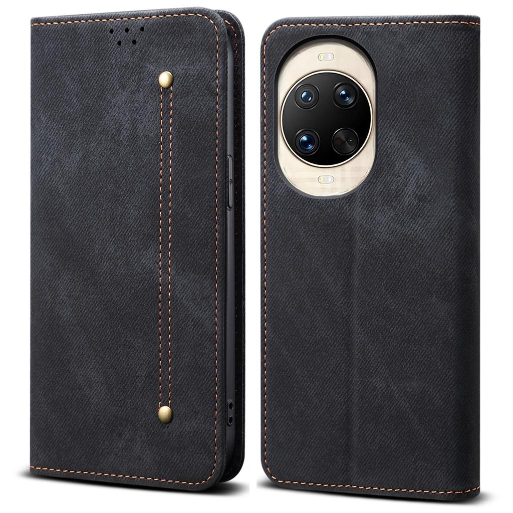 For Huawei nova 14 5G Case Jeans Cloth Texture Anti-Scratch Leather Stand Phone Cover