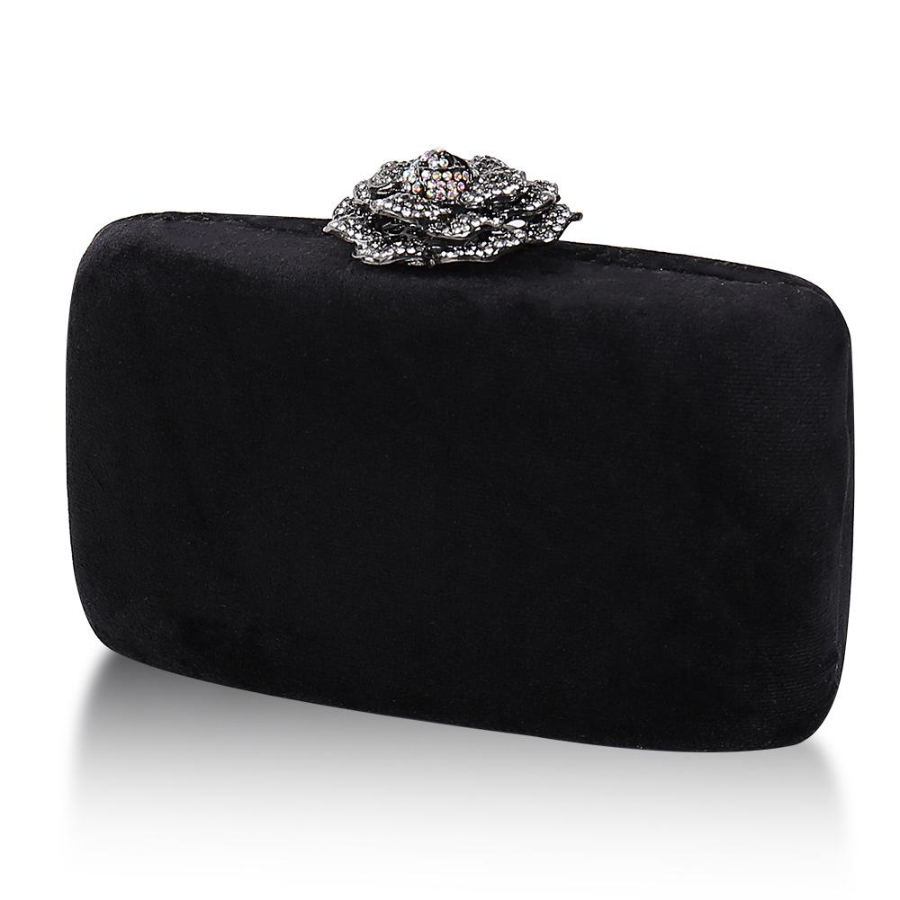 Diamanten Blume Samt Abendtasche Damen Neu Elegant Kette Bankett Kleid Clutch Tasche Damen Hochzeit Abendessen Party Box Kleine Geldbörsen
