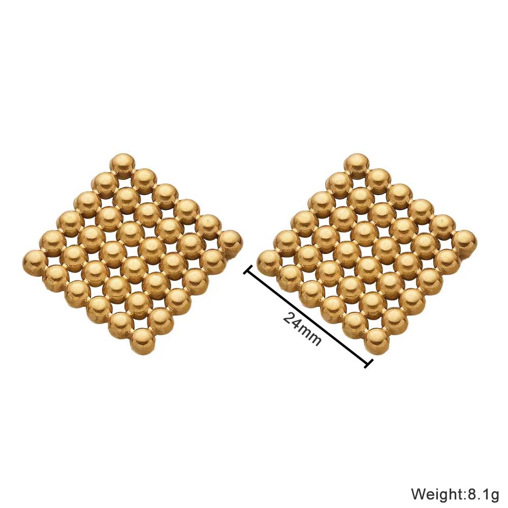 Elegant 18K Gold-Plated Geometric Stainless Steel Earrings