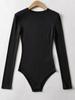 Women's Slimming Autumn Round Neck Long Sleeve Bodysuit Top