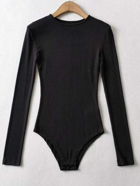 Women's Slimming Autumn Round Neck Long Sleeve Bodysuit Top