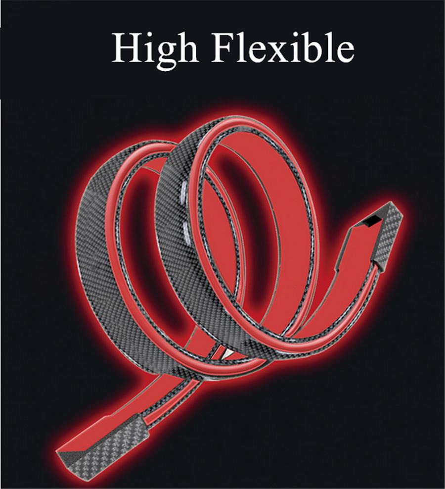 Universal Carbon Fiber Look LED Brake Light Rear Roof Spoiler Lip Tail Wing Lid