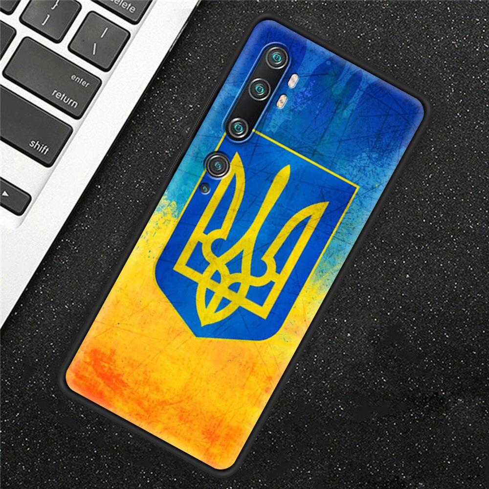 Ukraine Flag Painted Bling Case For Xiaomi Mi Poco X3 NFC M3 Pro Note 10 Lite 11 10T Pro 5G 9T Silicone Phone Coque Black Cover