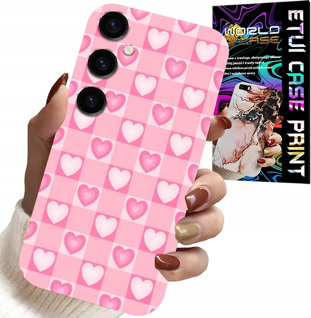 Etui Do Samsung Galaxy A13 5G - Serca Kratka Różowa Obudowa Case + Szkło