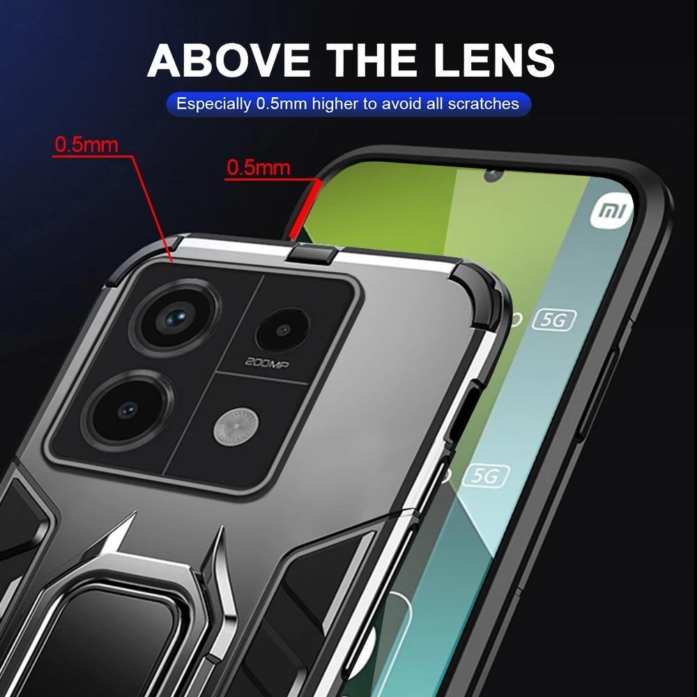 Magnetic Case for Xiaomi Redmi Note 13 Pro Plus 5G 12 Pro+ 12S Cover with Ring Stand Bracket Shell Business Full Protection Cover