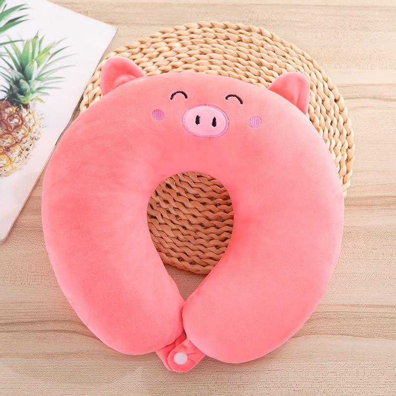 Cestovní polštář, polštář na krk, opěrka brady a krku, roztomilý kreslený cestovní polštář na krk pro chlapce a dívky, cestovní doplňky do letadla, auta, polohovací