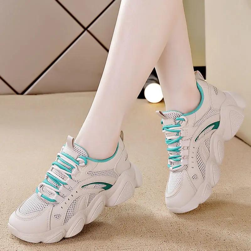 Casual Aesthetic Lace Up Running Shoes for Women Korean Original 39 New In Light High Quality Offers 2025 Woman Footwear On Sale