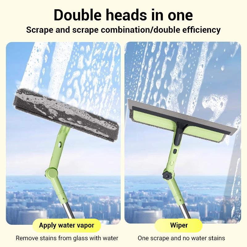 1 Stück Ausziehbarer Doppelseitiger Fensterabzieher Hochfensterputzer Allzweck-Reinigungswerkzeuge Für Glaswände Und Böden