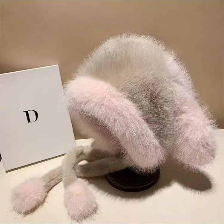 Sweet Raccoon Faux Fox Ear Plush Winter Hat: Thick, Warm, Anti-Cold Protection