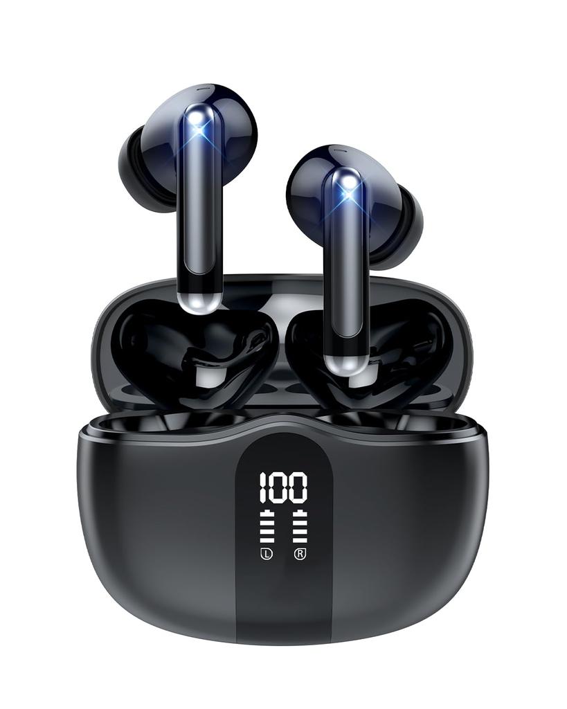 Newly Developed 2025 Model with and Low Bluetooth Wireless Earbuds with LED Dual ENC Noise Sound Karuna 35 Hours of Music Compatible with Perfect for