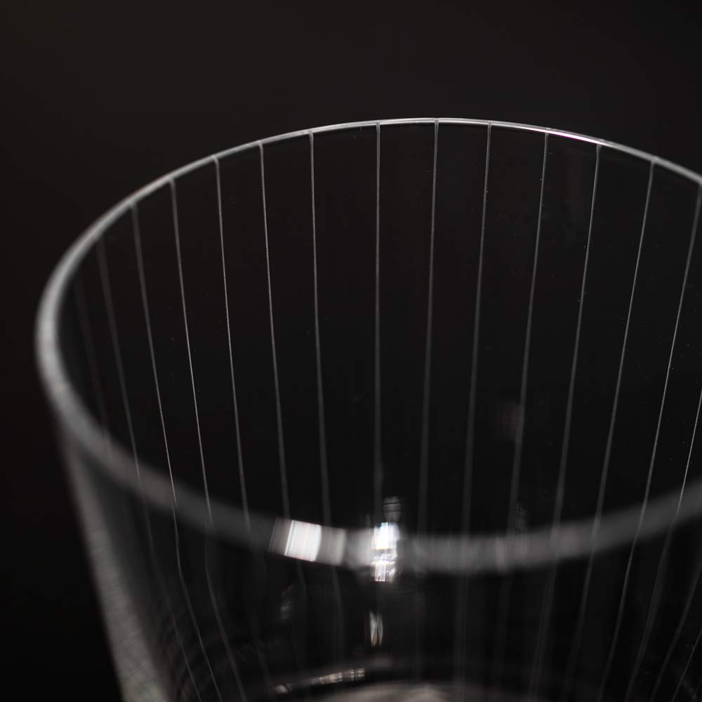 [Official Taiburo Studio] Edo Kiriko Tateshimamon Old Glass (Clear) TB0036-40 Gift Boxed, Made In Japan