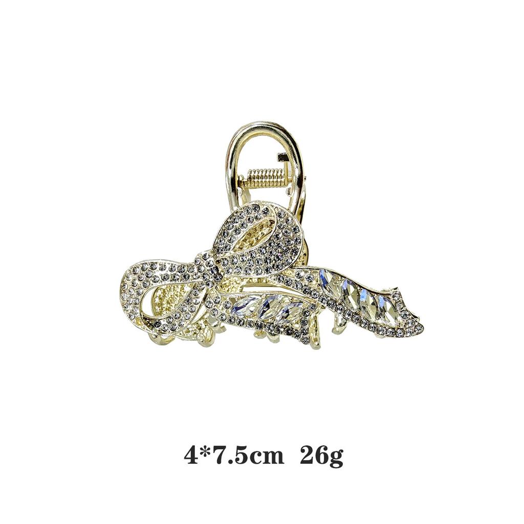 Elegant Large-sized Sweet Women's Hair Clip Diamonds Hollow Heart-shaped Pearl Design Korean-style Accessory for Up-dos