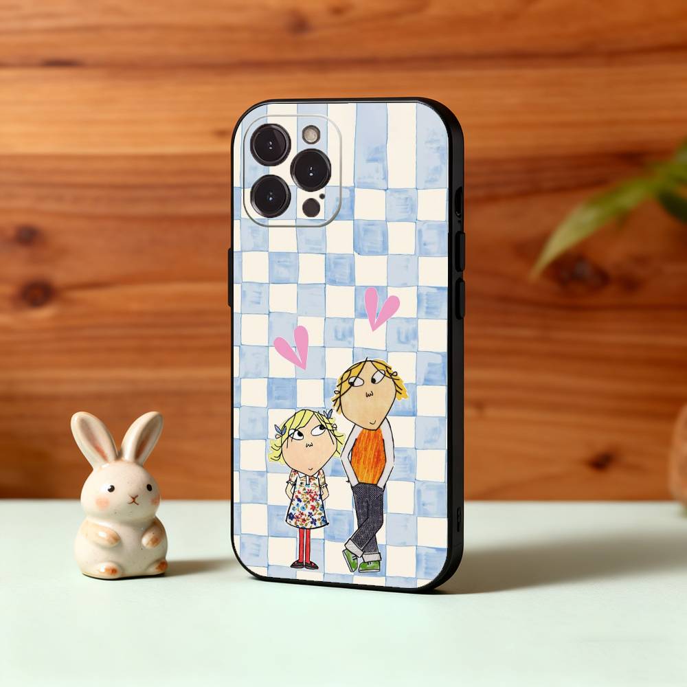 Charlie And Lola Anime Phone Case For iPhone17 16 15 14 13 12 11 Pro Max Plus,5G Soft Black Case