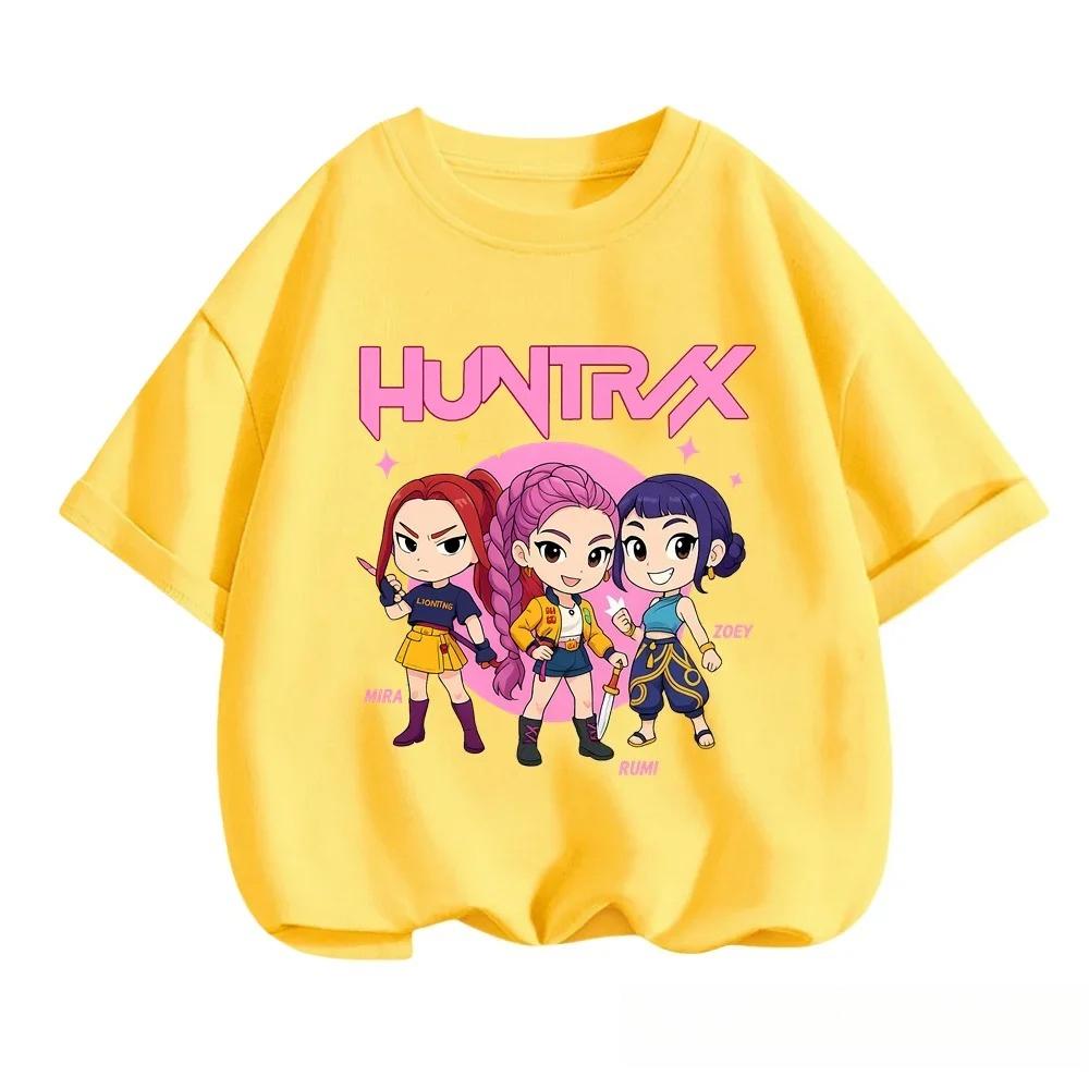 2026 Summer Casual Fashion T-shirt Children's Anime Clothing Devil Hunter 3D Cartoon Short Sleeve