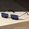 Retro sunglasses women's high-end sense small box European and American frameless personality hip-hop glasses fashion trendy sunglasses men
