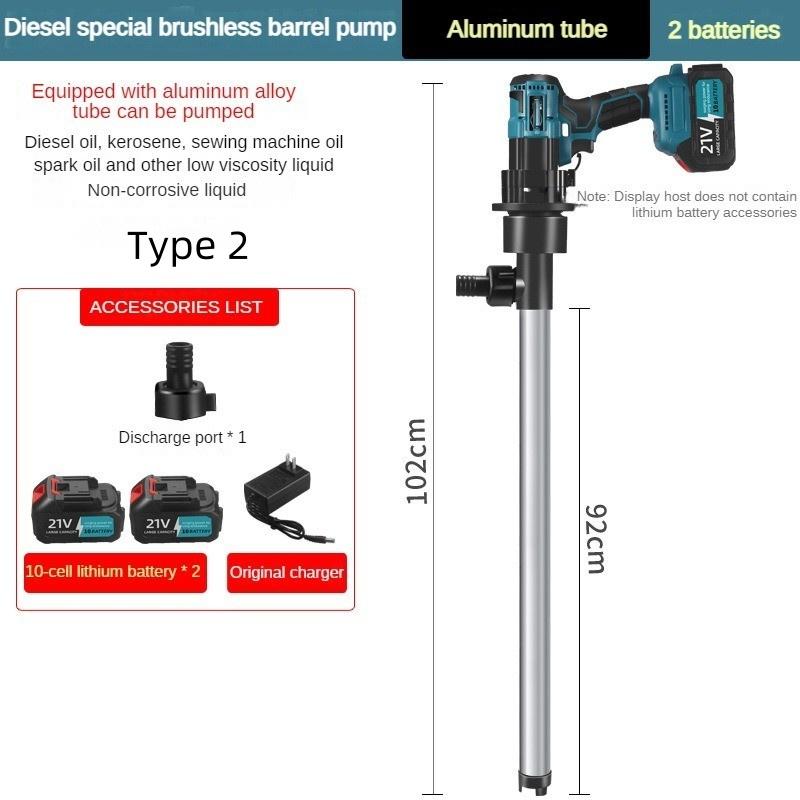 

Портативный литиевый аккумуляторный масляный насос Дизельный специальный бесщеточный насос для масляной бочки Мощный аккумуляторный заправочный насос