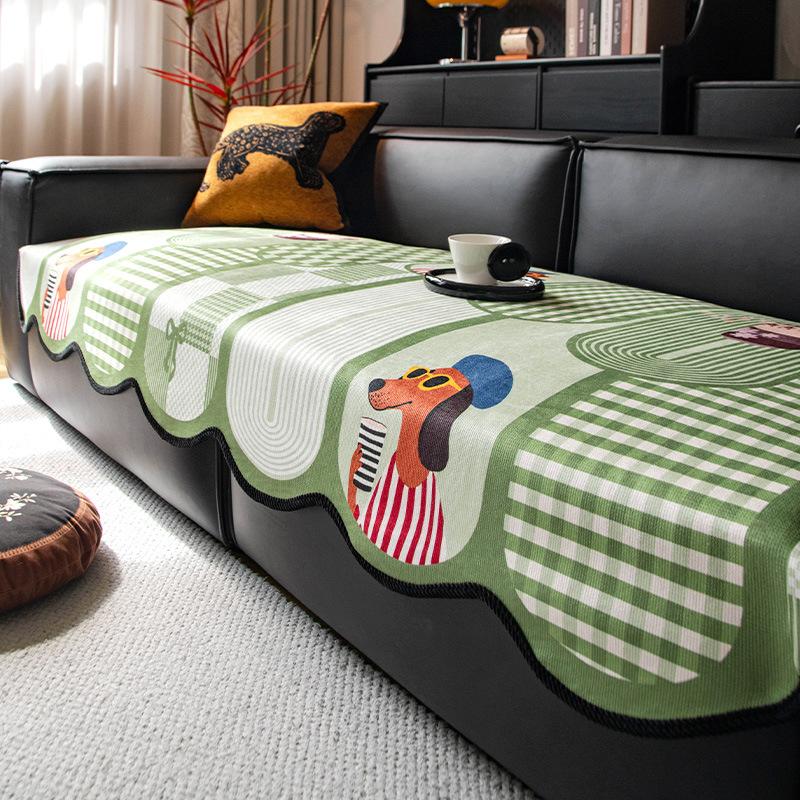 

Special-shaped sofa cushion 2025 new four-season universal cover cloth non-slip one-piece straight-breasted leather sofa seat cushion 90*70cm
