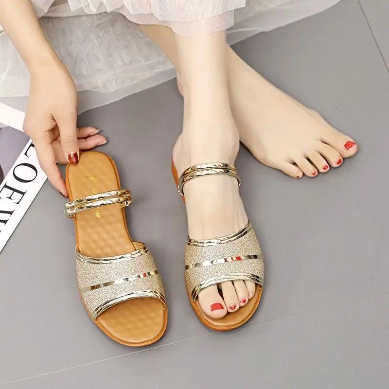 Fashion Woman Shoes Wedges Heel Open Toe Sandals for Women Wholesale Vintage Casual Original Comfortable and Elegant Low Price Footwear