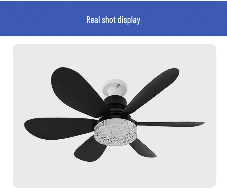 Luz LED con Ventilador - Rosca E27, Fácil Instalación, Control Remoto Silencioso, Tricolor, Diseño de Seis Palas para Dormitorio Infantil.