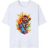 Women's Graphic T-Shirt, Vintage Colorful Dog Printed Tees for Men, Summer Cotton Short Sleeve Tops T Shirts Unisex