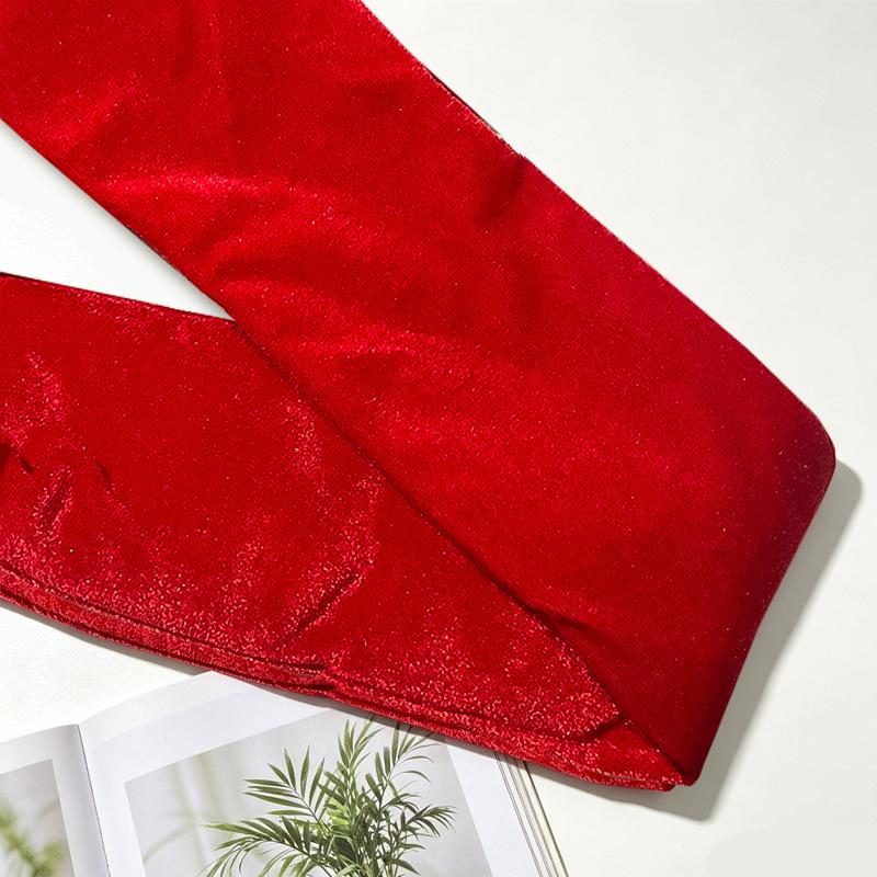 Samt Handgefertigt Europa Amerika Stil 34cm*80cm Großformat Vier-Ohren-Schleife Weihnachtsbaum Dekoration Festliches Band Ornament