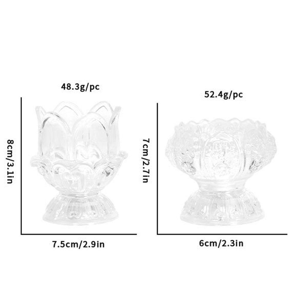 2Pcs Transparent Lotus Candle Lamp LED Temple Candle Light Decoration New Electronic Lamp  Temple