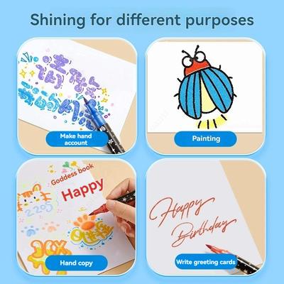 24/48/72/96 Farben Dual-Pinselspitze Glitzer Art Marker Metallische Farbe Marker Stifte DIY Basteln Geburtstagskarten, Poster gestalten, Album
