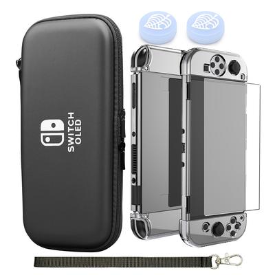 Konsola Ns Oled Twarda Skorupa PU Ochrona Torba do Przenoszenia Akcesoria Saszetka Etui z Paskiem na Rękę na Nintendo Switch Oled Pokrowiec